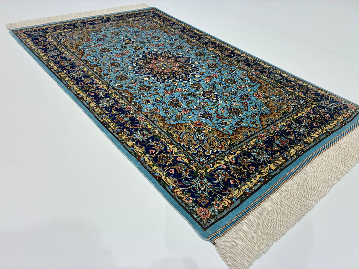 【千葉店】カシャーンシルク アルシャディ工房 95cm x 60cm SEM48838