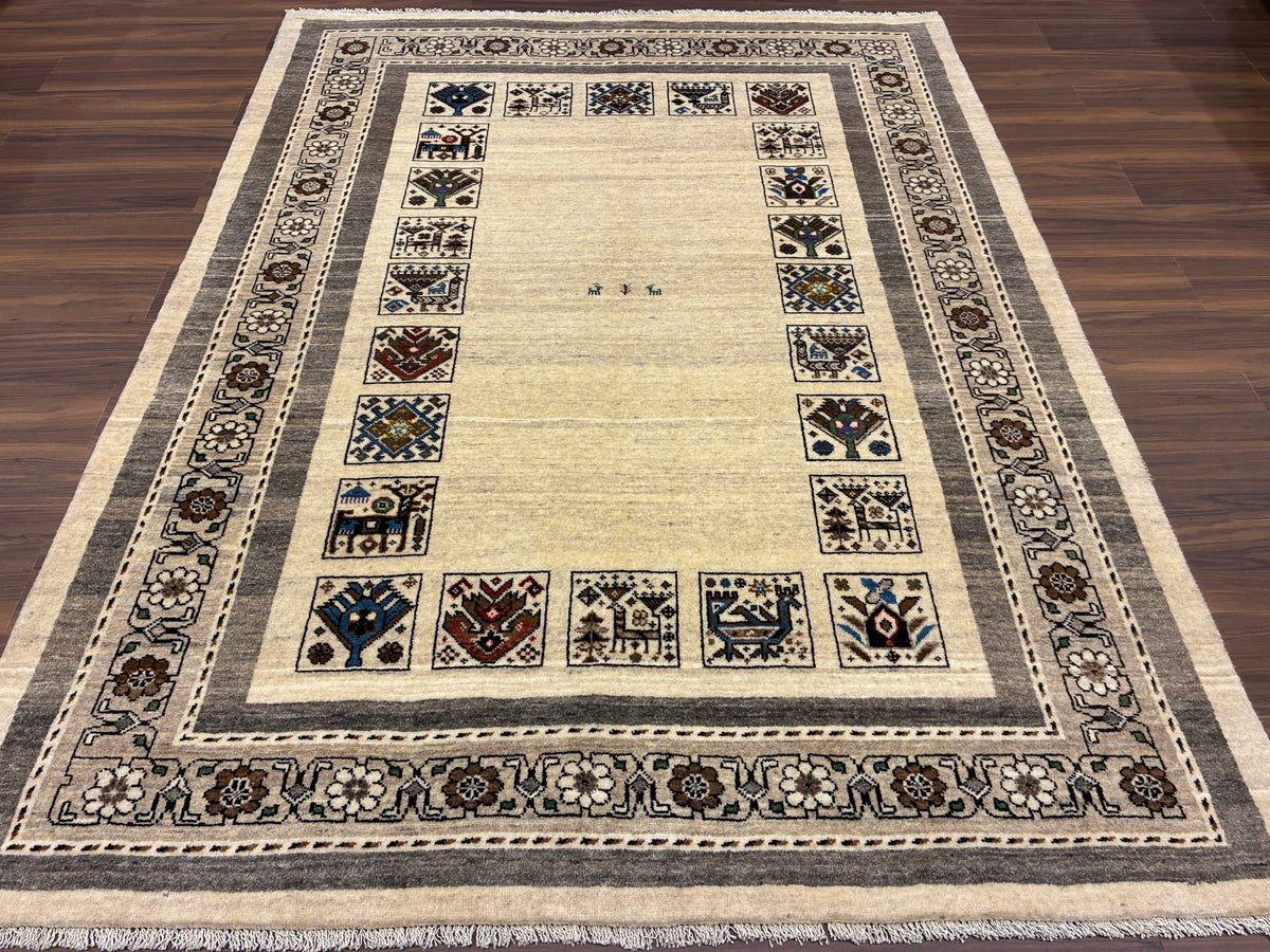 【千葉店】カシュクリギャッベ  208cm x 158cm RJ14755
