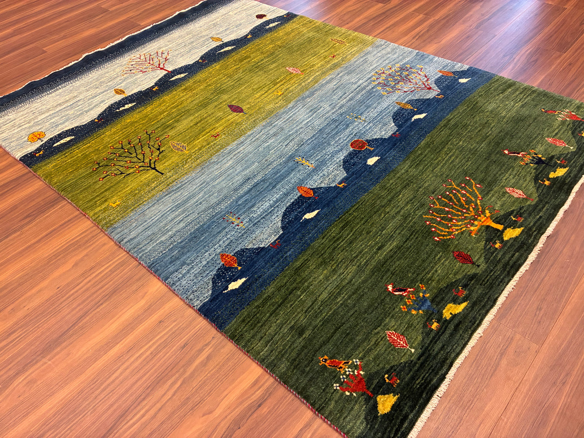 【千葉店】カシュクリギャッベ  210cm x 150cm BT5129