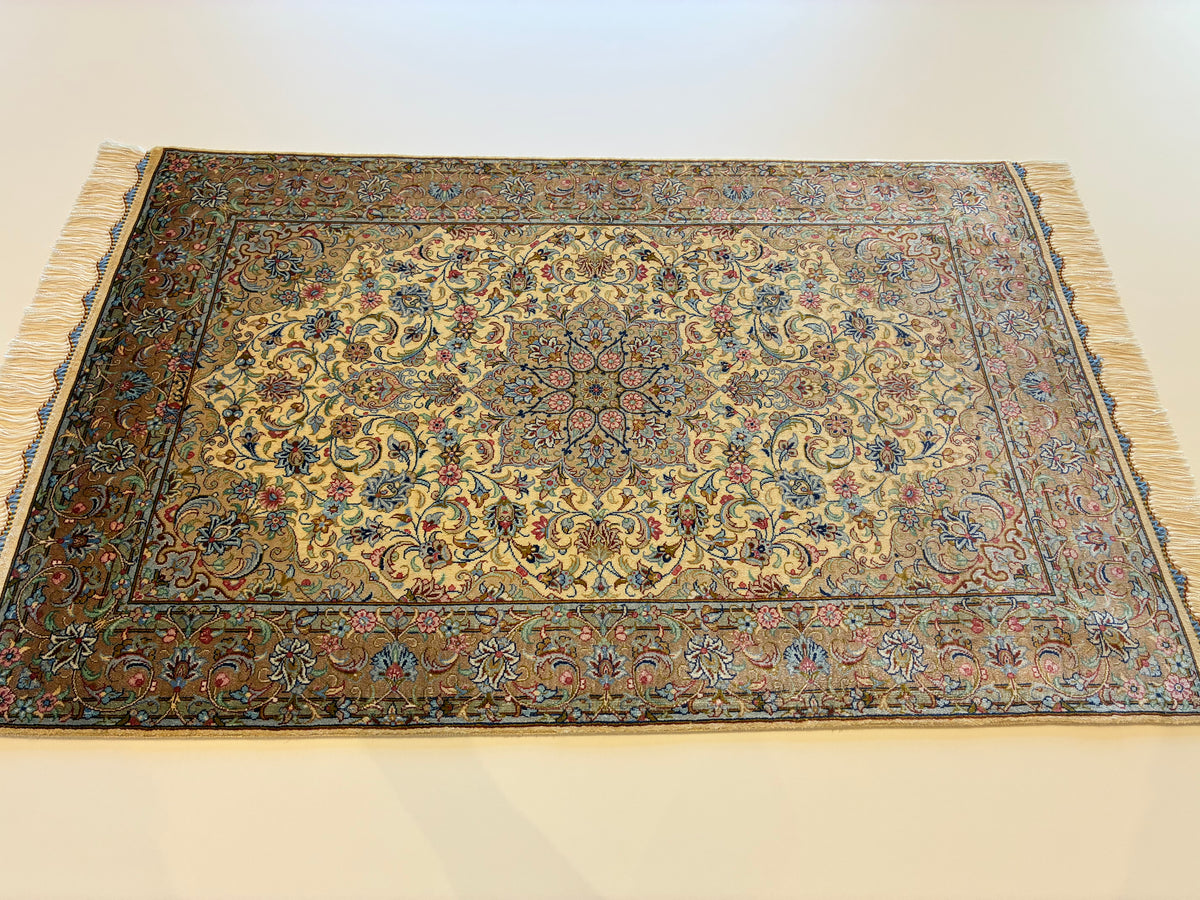 【千葉店】カシャーンシルク アルシャディ工房 92cm x 60cm NT11325