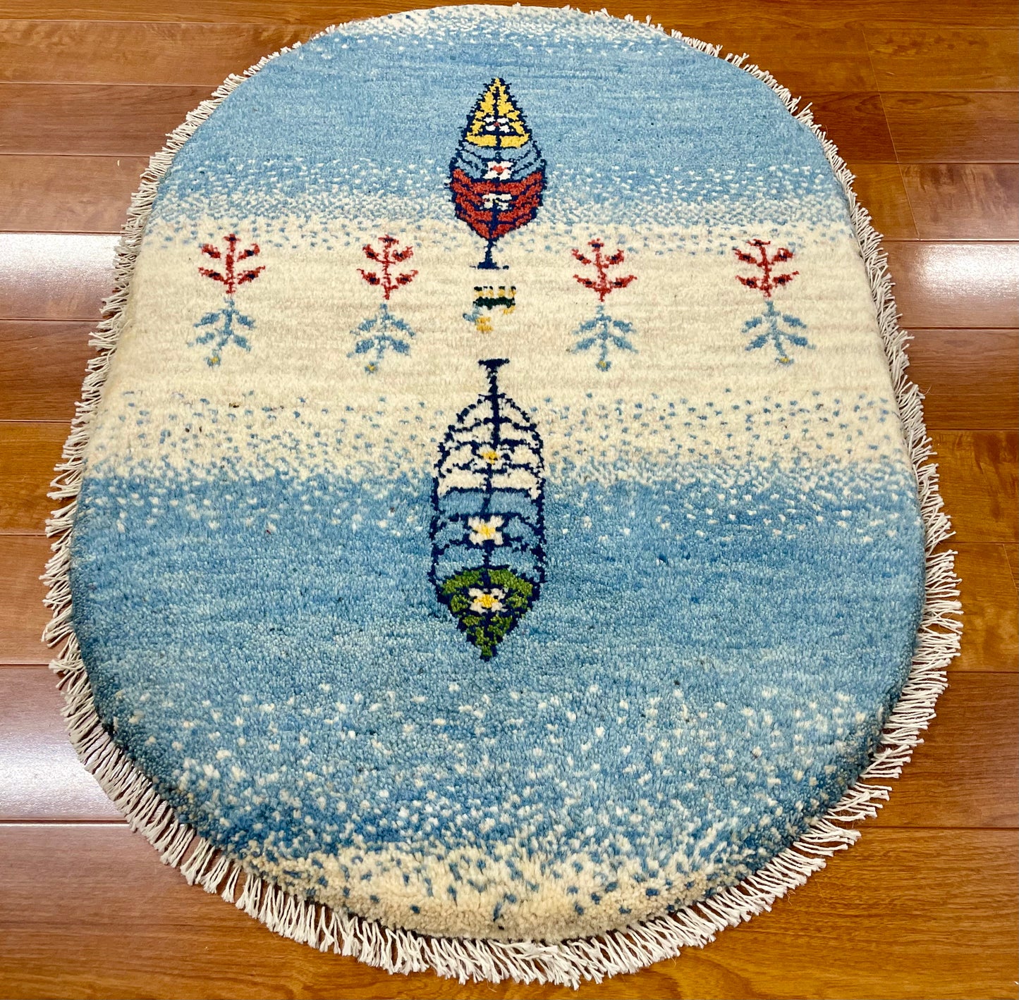 【オンライン限定】ギャッベ 90cm x 62cm (楕円形) RJ12471