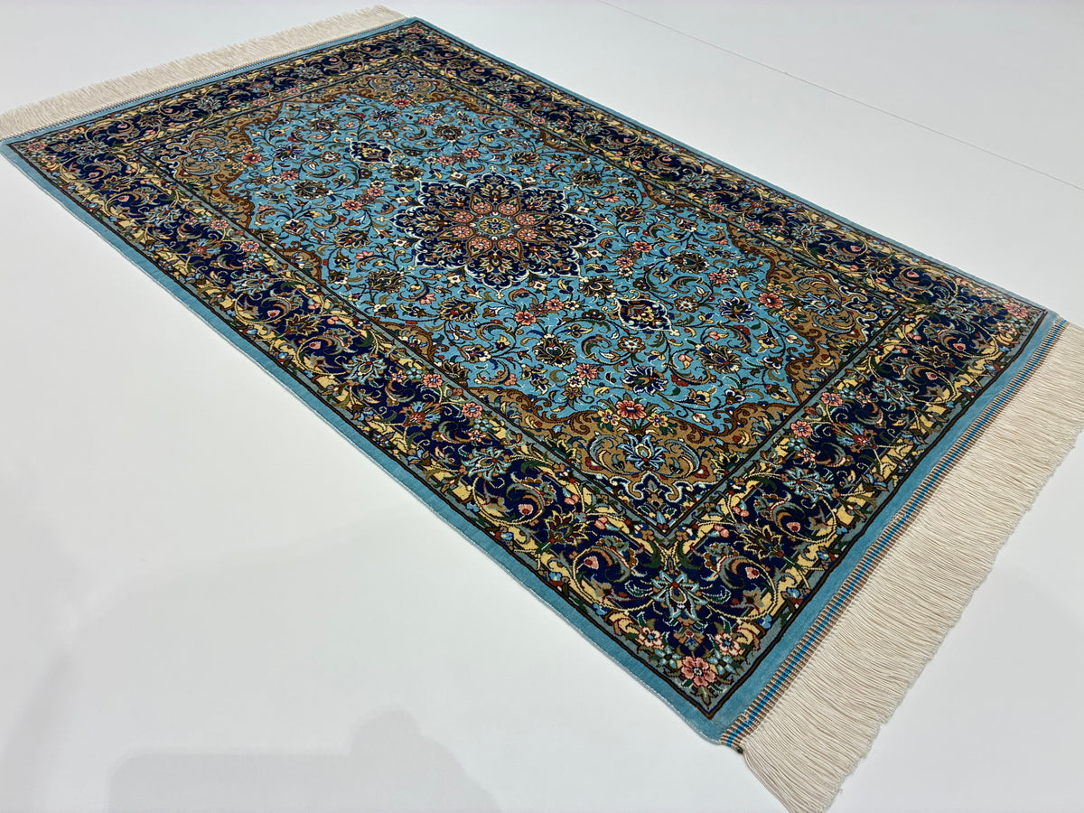 【千葉店】カシャーンシルク アルシャディ工房 95cm x 60cm SEM48838