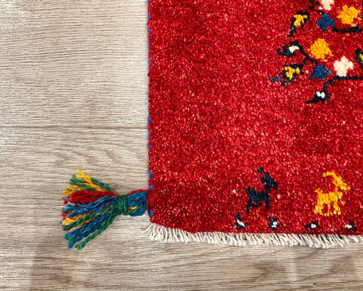 【福岡店】ギャッベ 41cm x 38cm Z3386