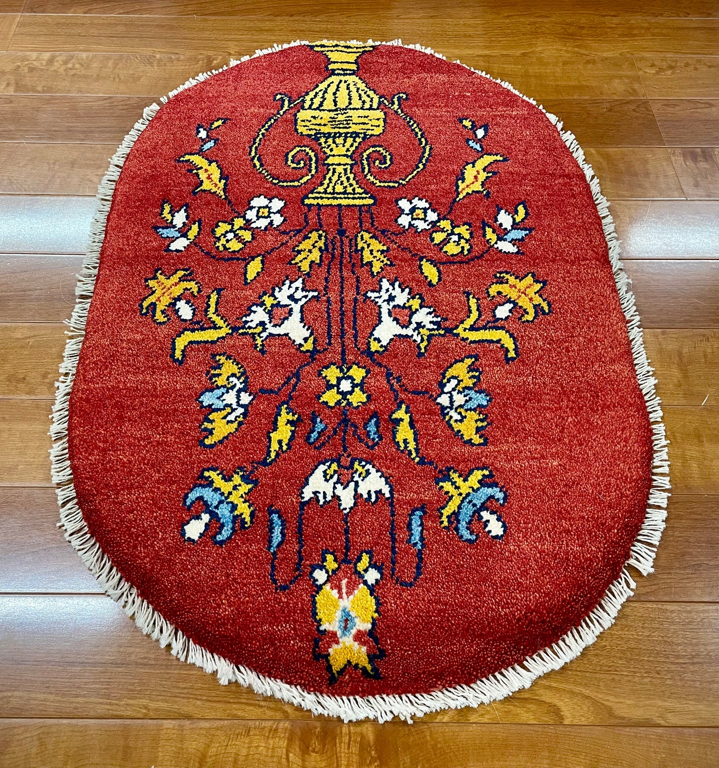 【オンライン限定】ギャッベ 90cm x 60cm (楕円形) RJ12557