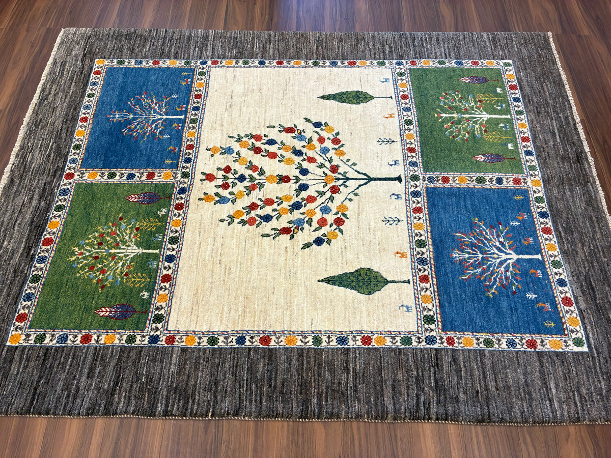 【千葉店】カシュクリギャッベ  200cm x 153cm RJ14429