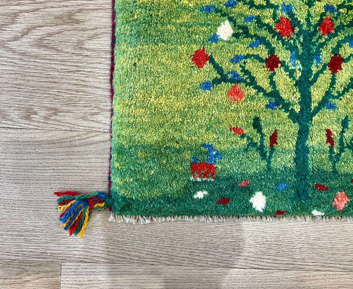 【福岡店】ギャッベ 42cm x 39cm Z3034