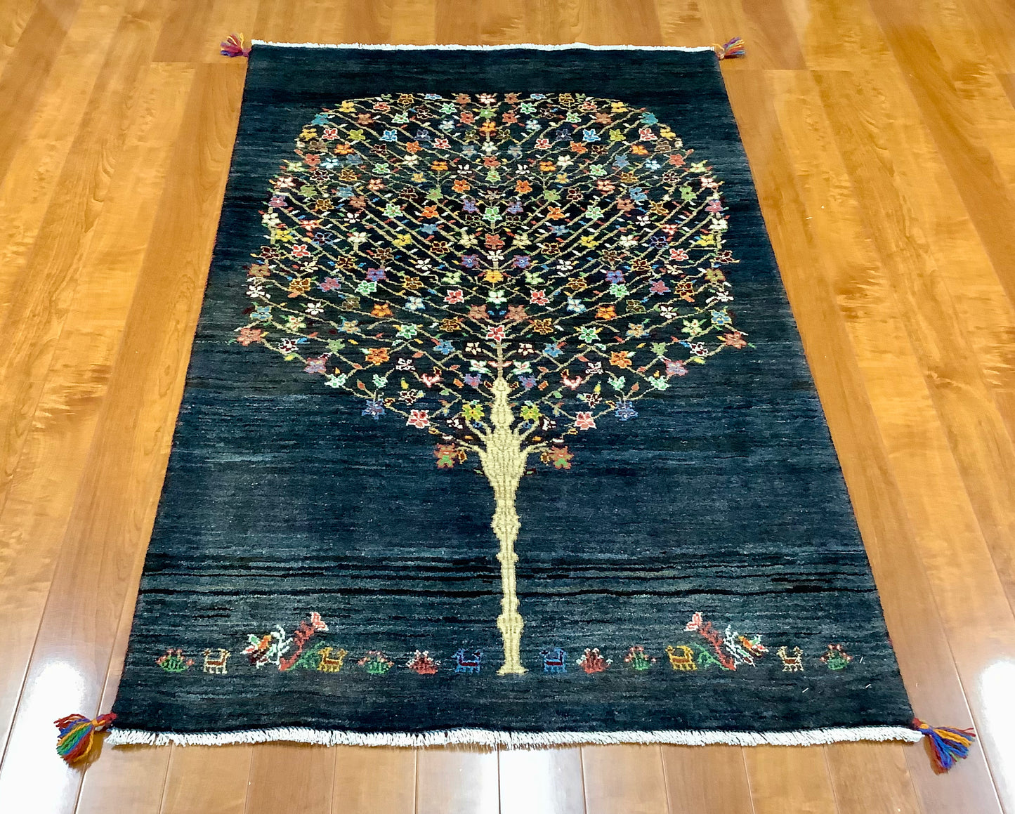 102cm丸 ペルシャ手織りギャッベ カシュクリギャッベ リーズバフト 102cm丸 ペルシャ手織りギャッベ カシュクリギャッベ リーズバフト