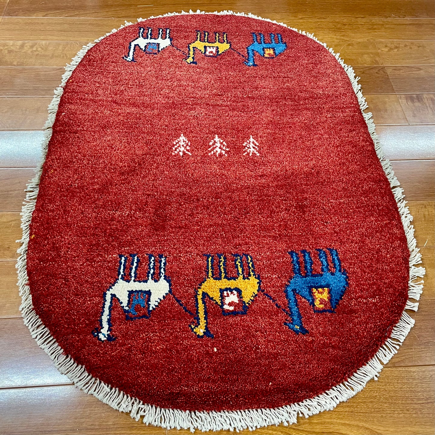 【オンライン限定】ギャッベ 97cm x 63cm (楕円形) RJ12548