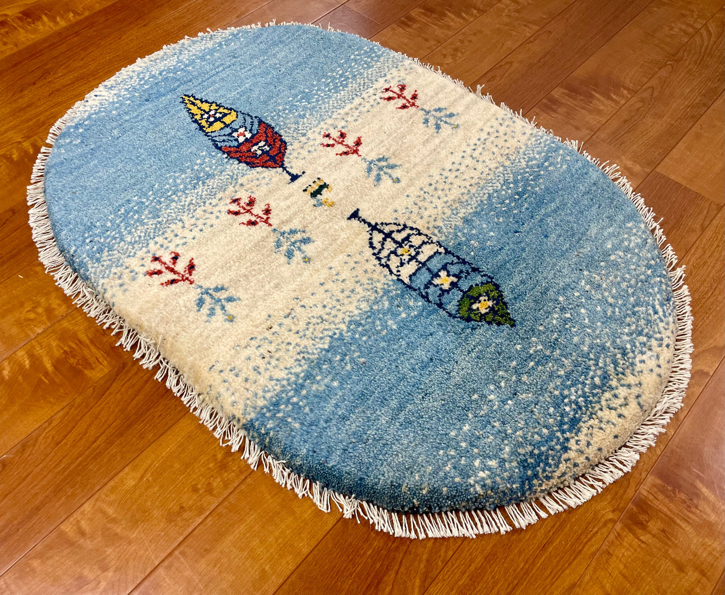 【オンライン限定】ギャッベ 90cm x 62cm (楕円形) RJ12471