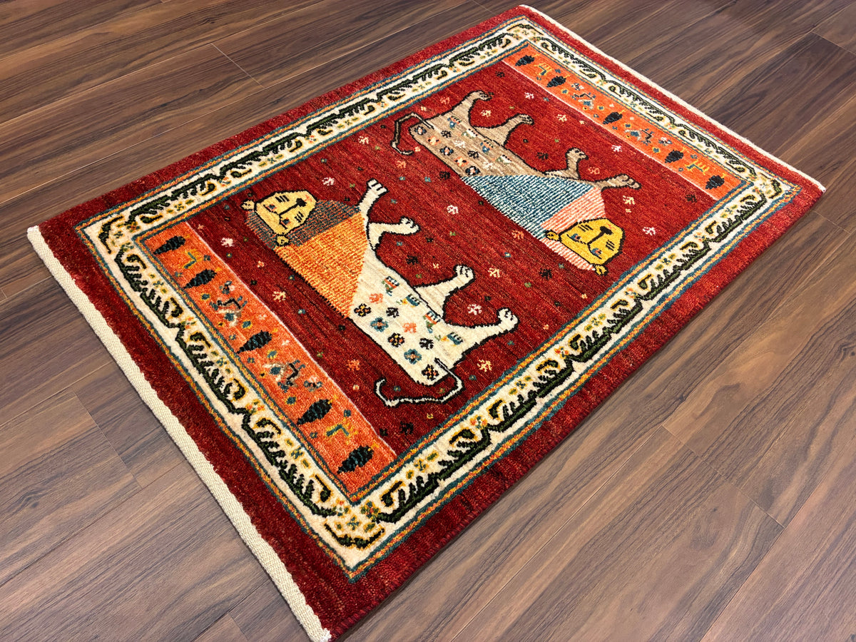 【千葉店】カシュクリギャッベ 89cm x 62cm RJ17291