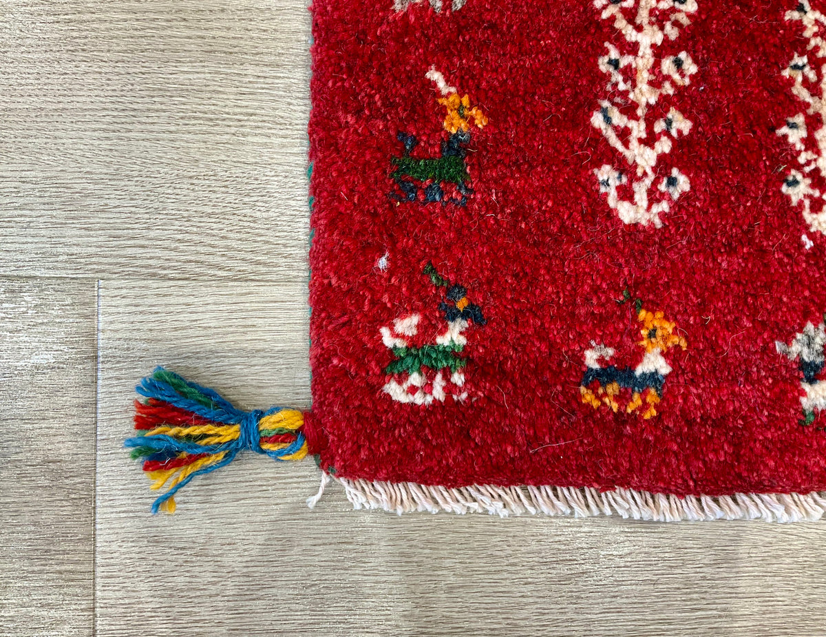 【福岡店】ギャッベ 43cm x 39cm Z3359