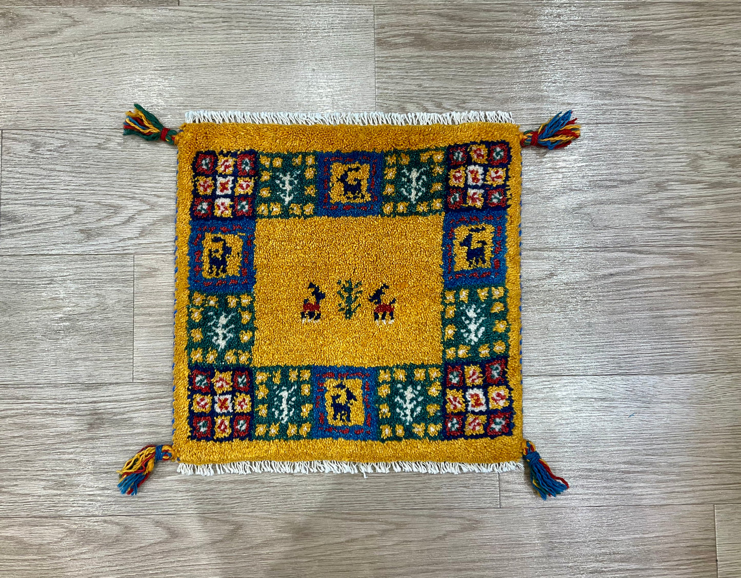 ギャッベ 41cm x 40cm T3856