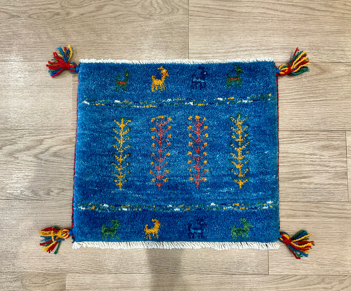 【福岡店】ギャッベ 44cm x 39cm Z3313