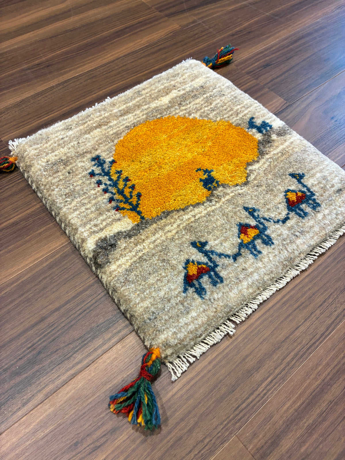 【千葉店】ギャッベ 39cm x 40cm Z3054
