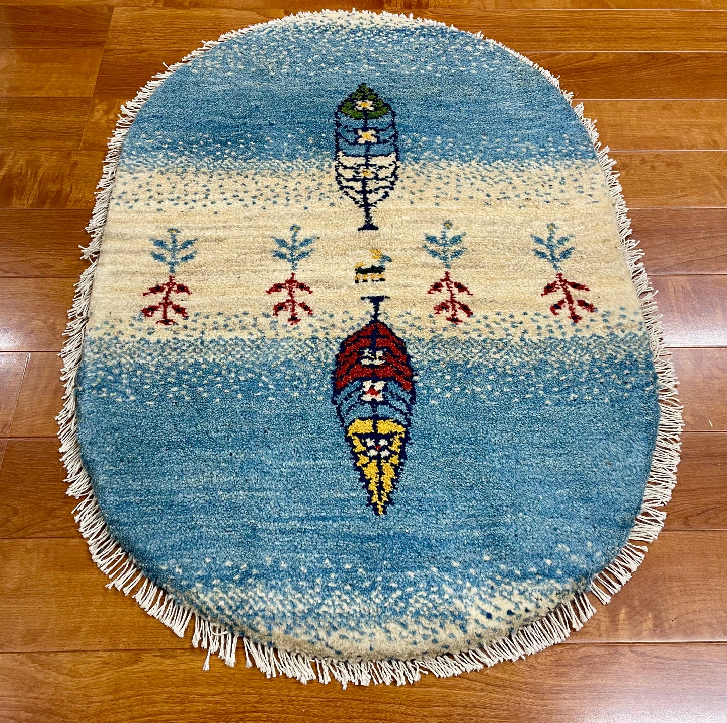 【オンライン限定】ギャッベ 90cm x 62cm (楕円形) RJ12471