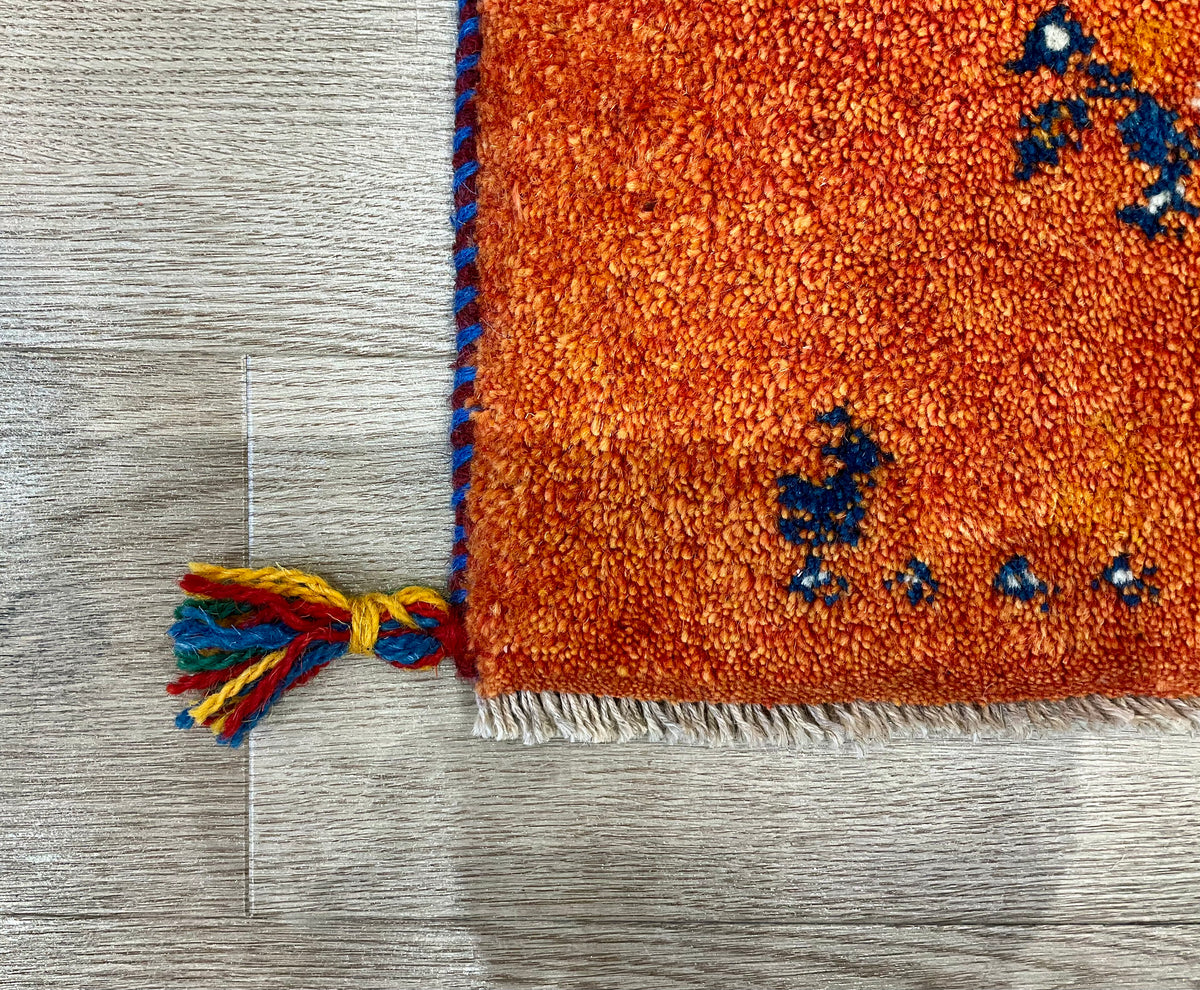 【福岡店】ギャッベ 43cm x 40cm Z2662