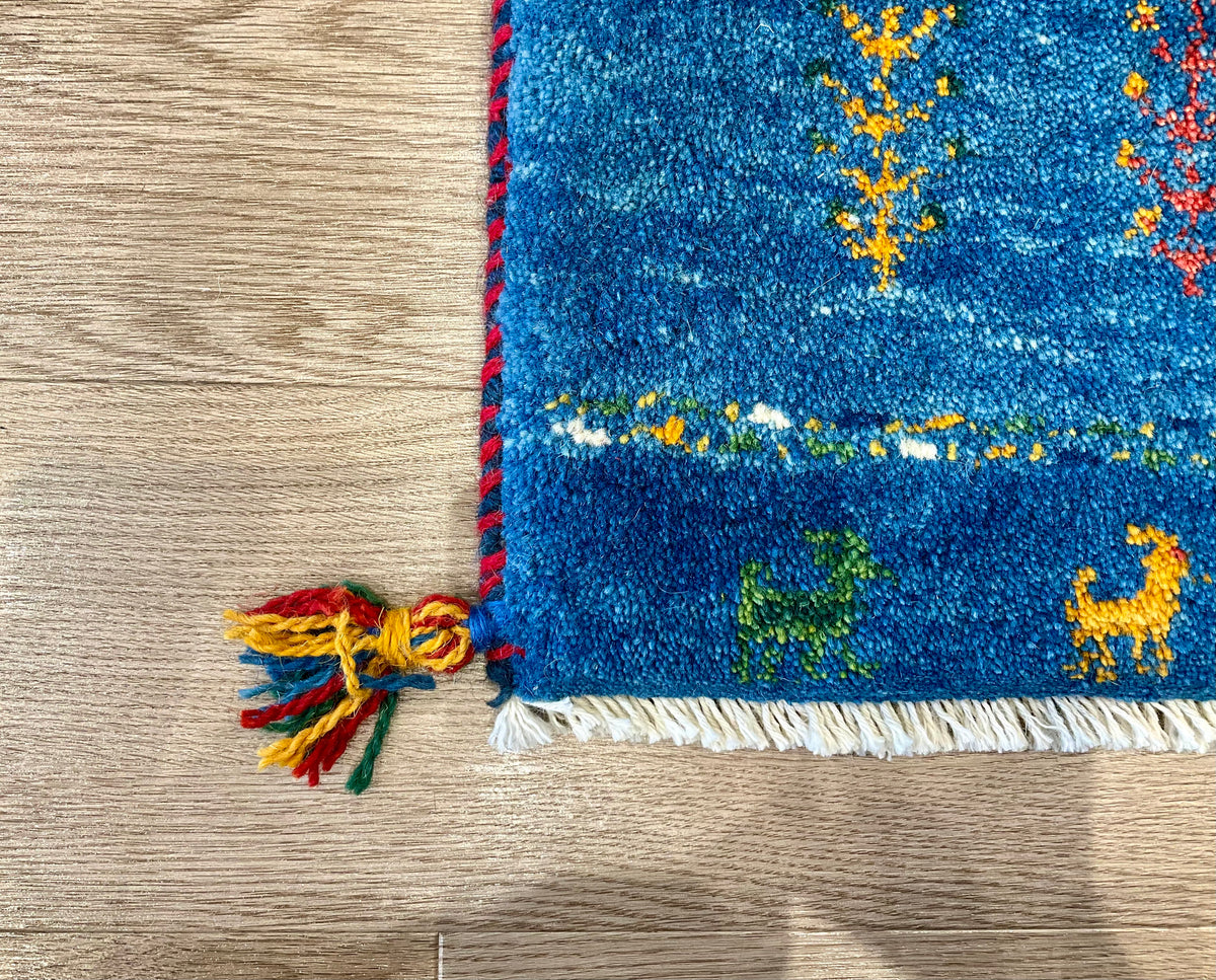 【福岡店】ギャッベ 44cm x 39cm Z3313