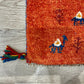 【福岡店】ギャッベ 41cm x 40cm Z2988