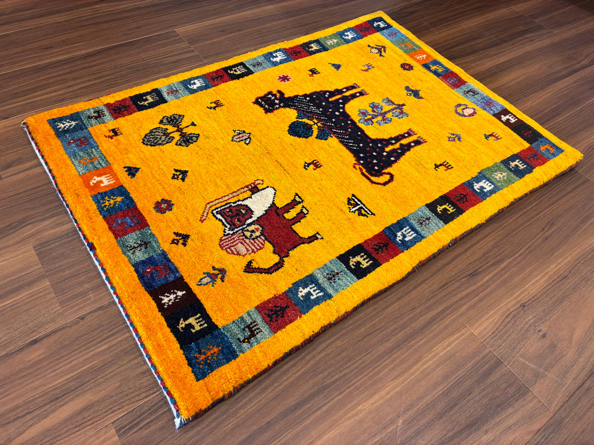 【千葉店】カシュクリギャッベ 90cm x 62cm RJ16880