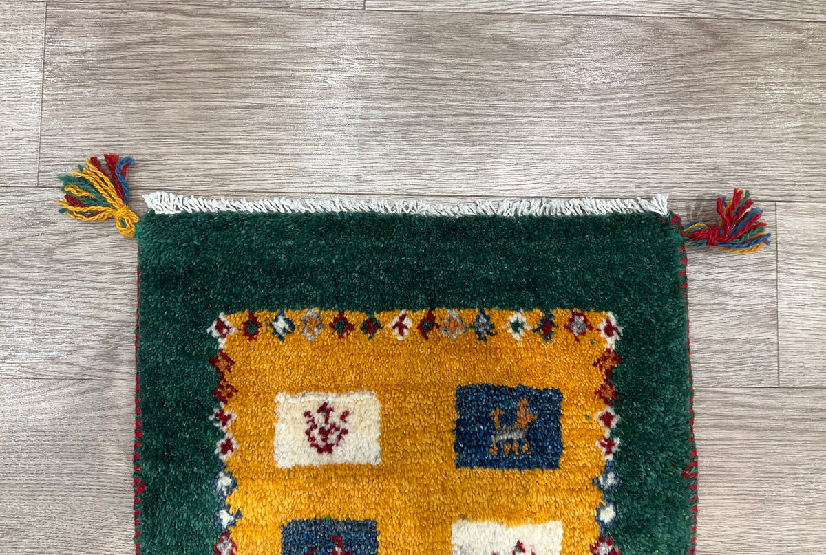 【福岡店】ギャッベ 43cm x 40cm Z3522