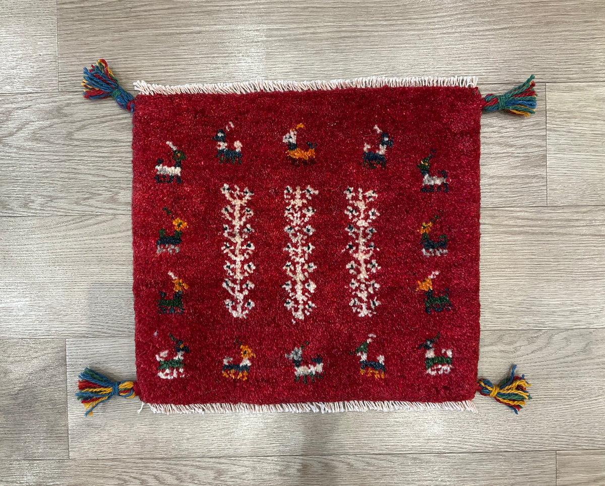 【福岡店】ギャッベ 43cm x 39cm Z3359