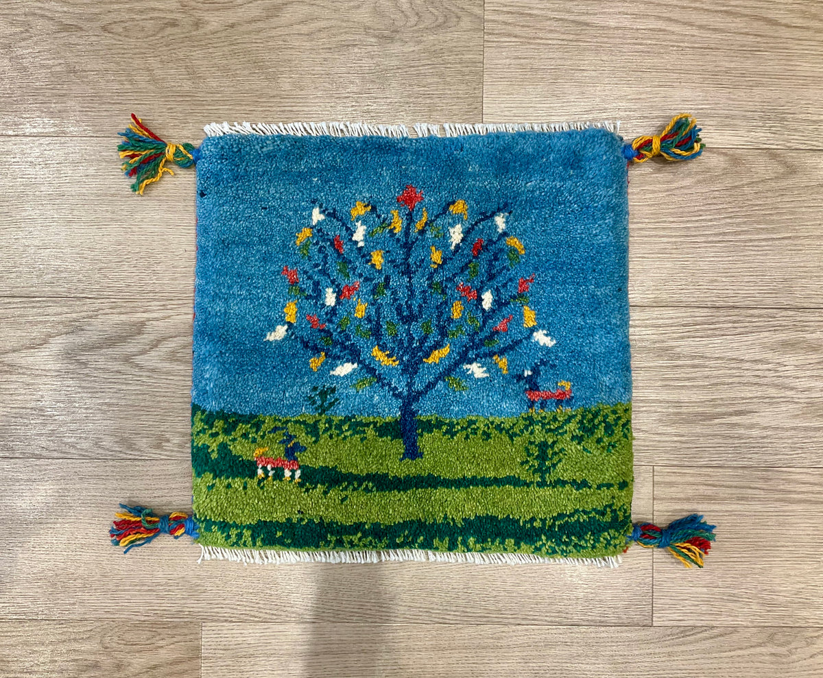【福岡店】ギャッベ 41cm x 39cm Z3534