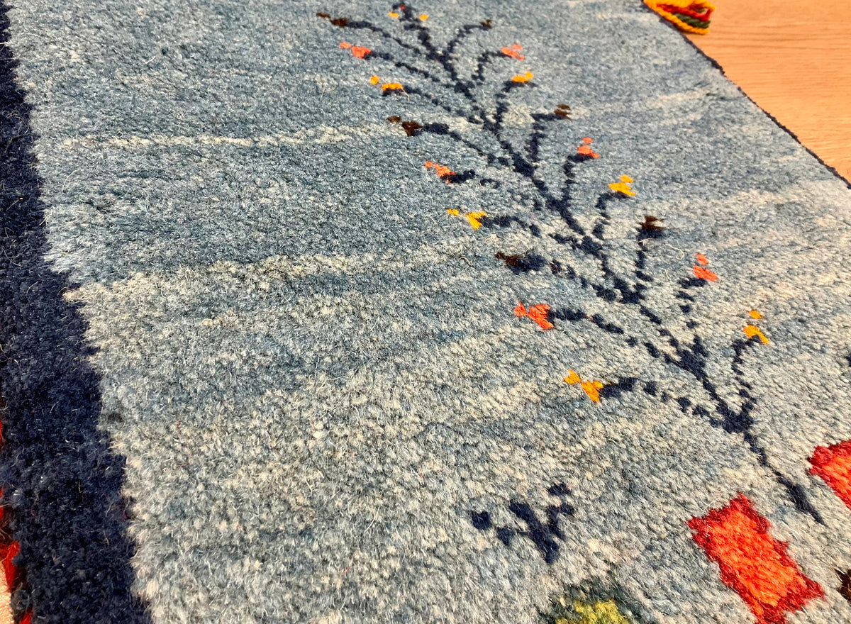 【福岡店】ギャッベ 38cm x 39cm Z3174