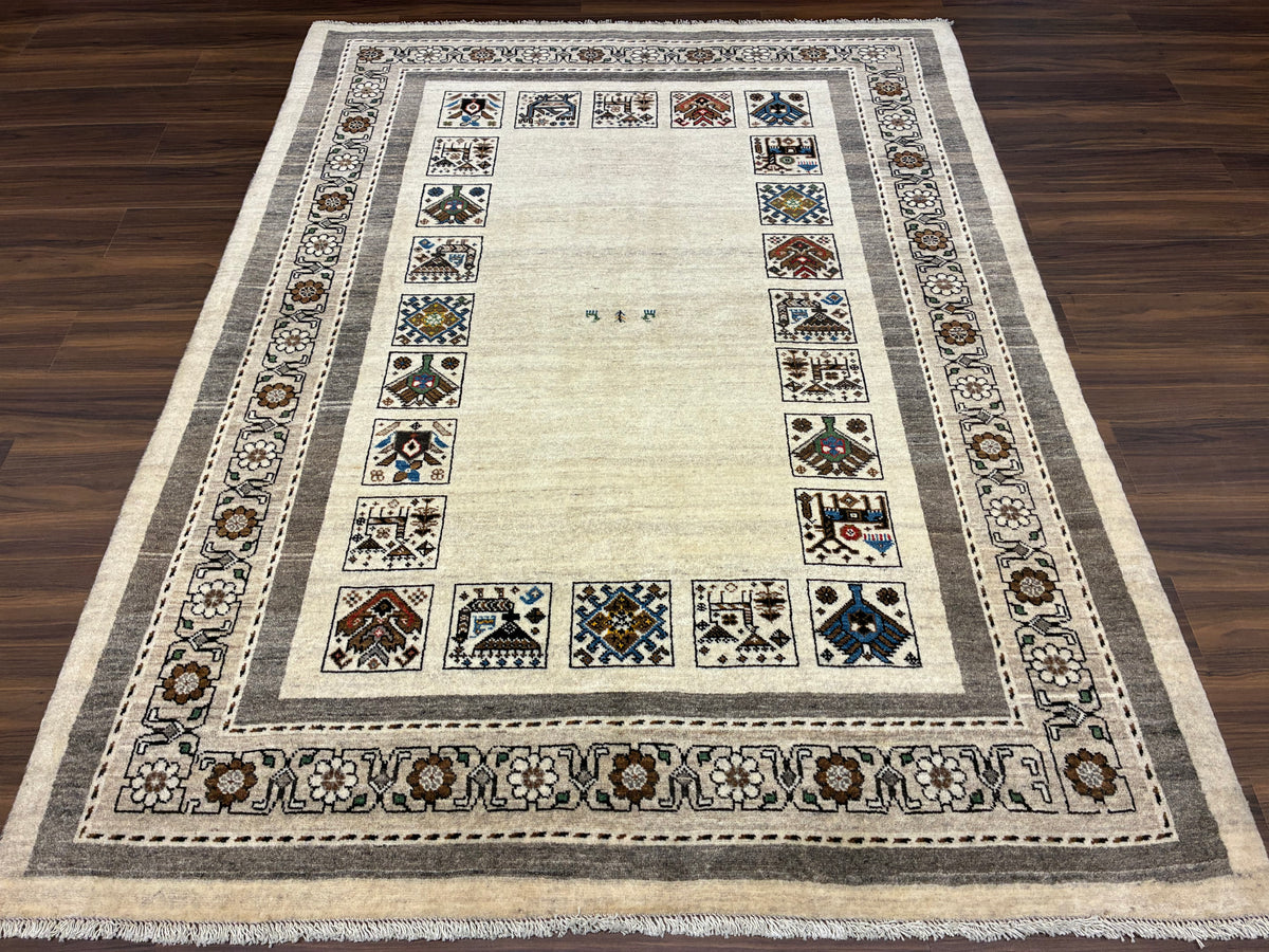 【千葉店】カシュクリギャッベ  208cm x 158cm RJ14755