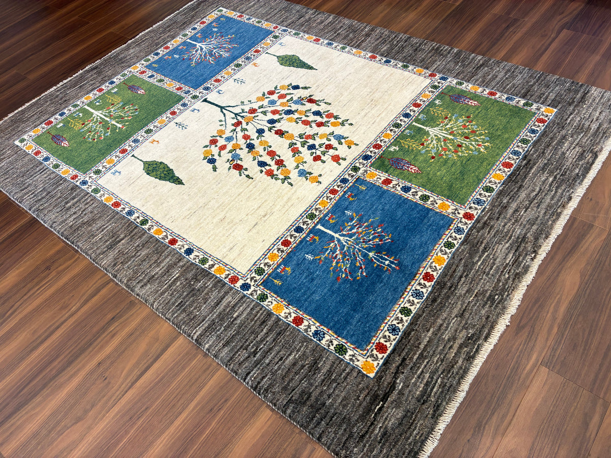 【千葉店】カシュクリギャッベ  200cm x 153cm RJ14429