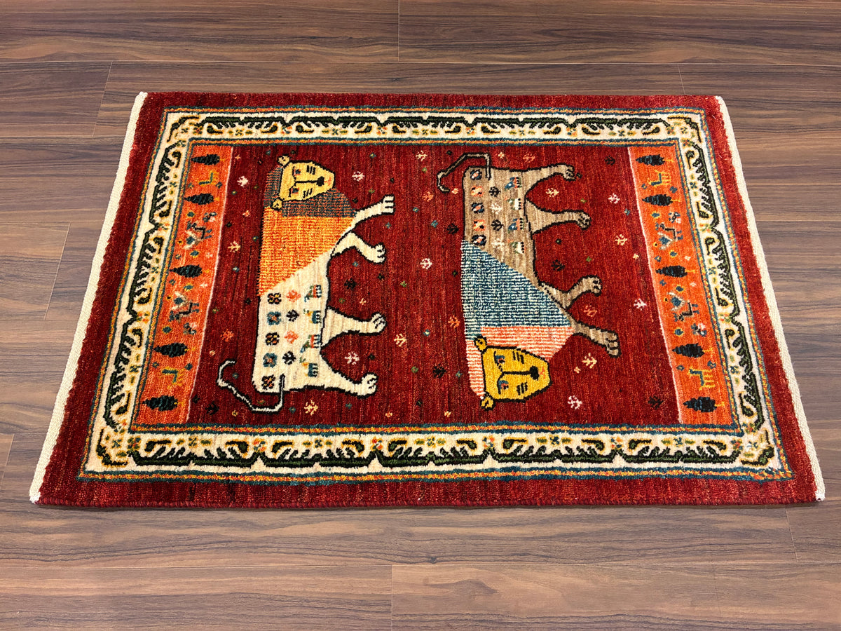 【千葉店】カシュクリギャッベ 89cm x 62cm RJ17291