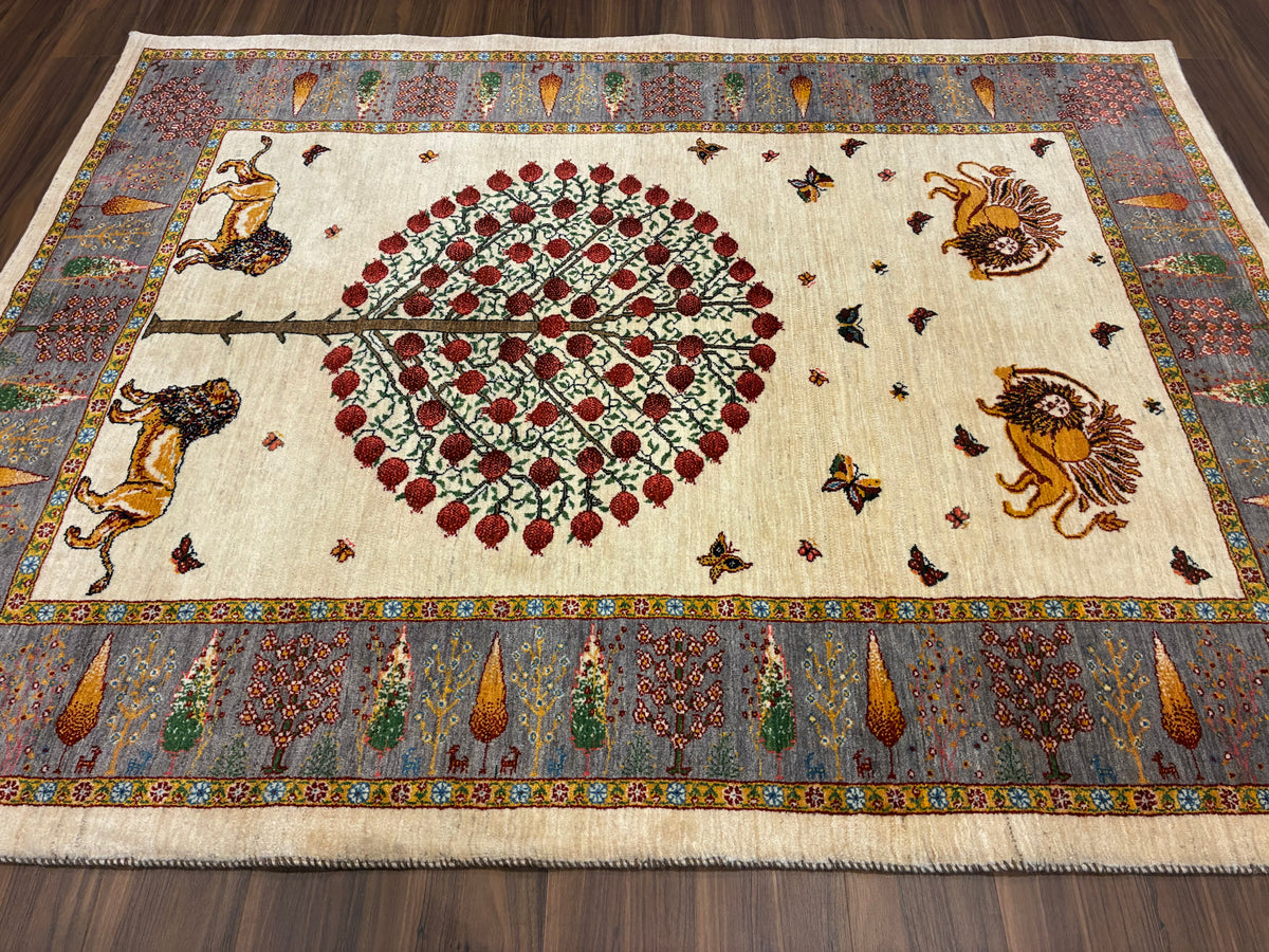 【千葉店】カシュクリギャッベ  200cm x 154cm RJ17224