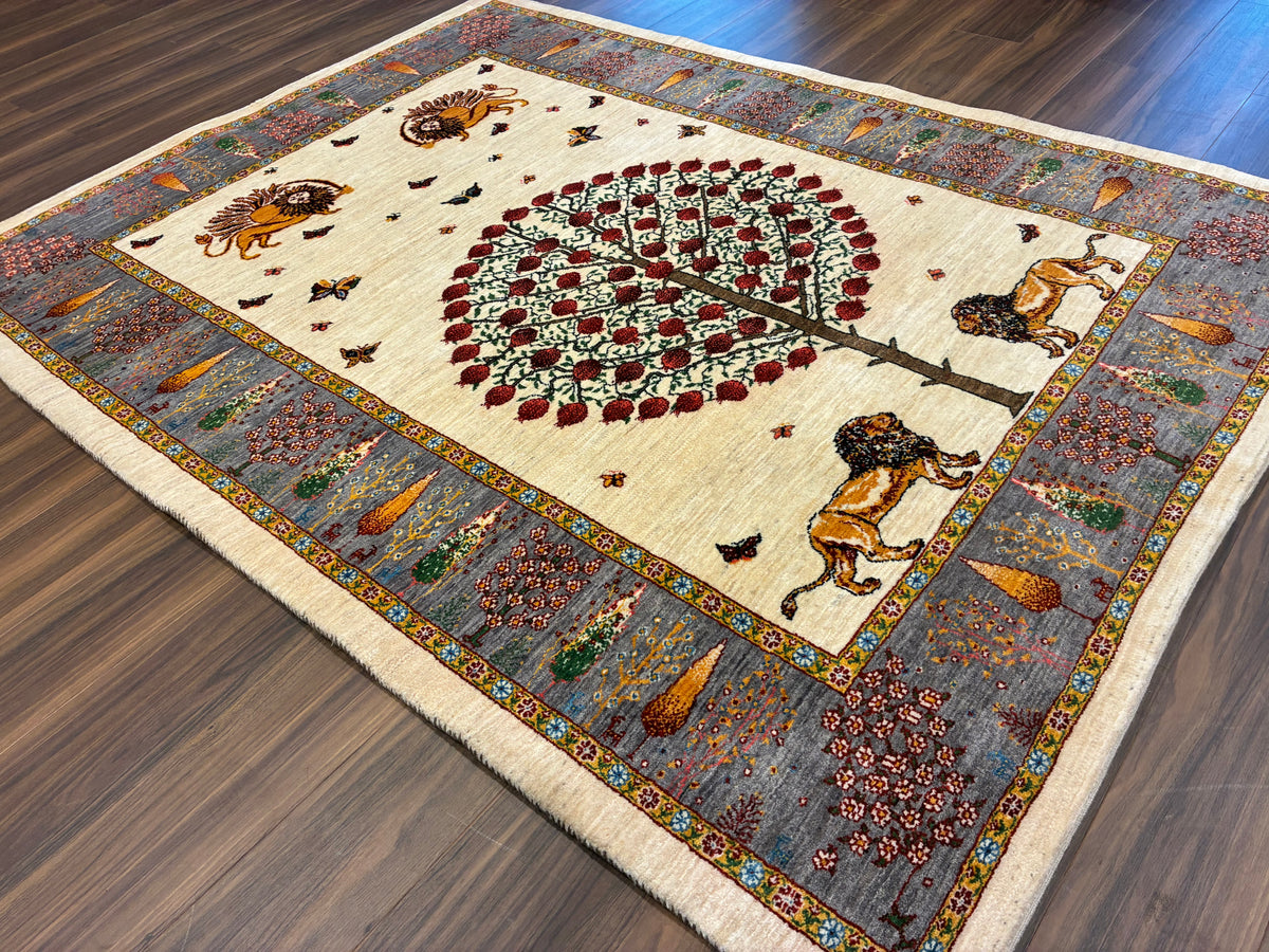 【千葉店】カシュクリギャッベ  200cm x 154cm RJ17224