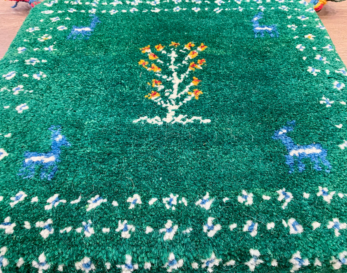 ギャッベ 40cm x 39cm Z964