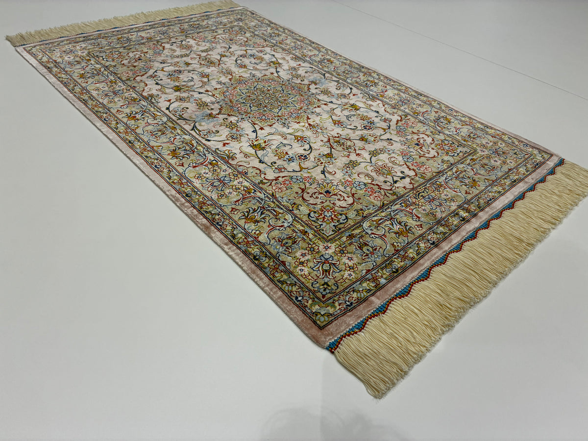 【千葉店】カシャーンシルク アルシャディ工房 93cm x 58cm PS6820