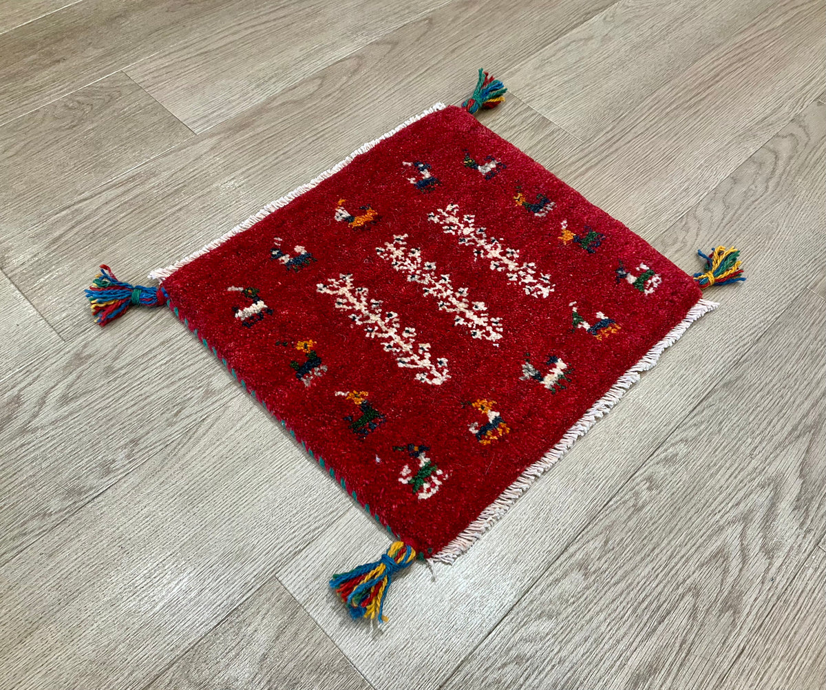 【福岡店】ギャッベ 43cm x 39cm Z3359
