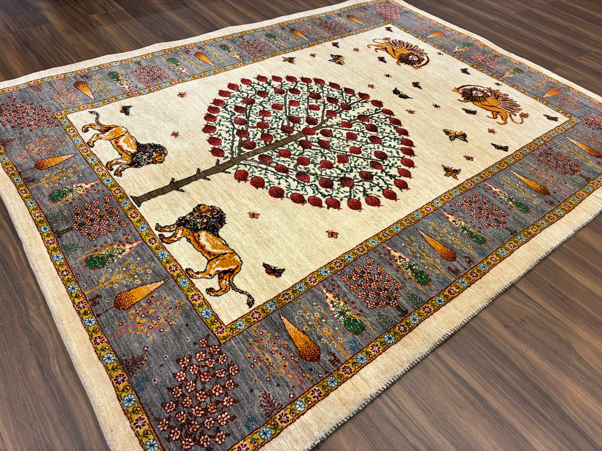 【千葉店】カシュクリギャッベ  200cm x 154cm RJ17224