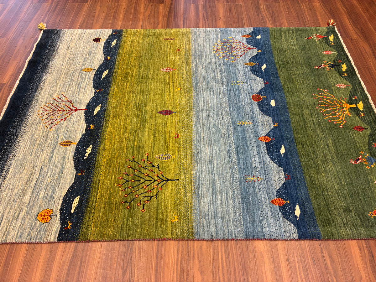 【千葉店】カシュクリギャッベ  210cm x 150cm BT5129