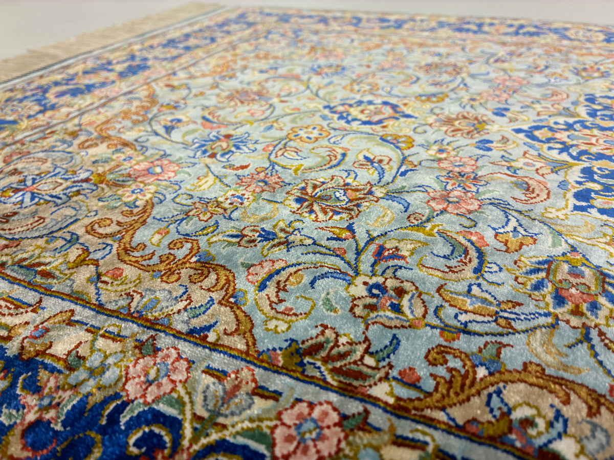 【千葉店】カシャーンシルク アルシャディ工房 95cm x 60cm SEM48838
