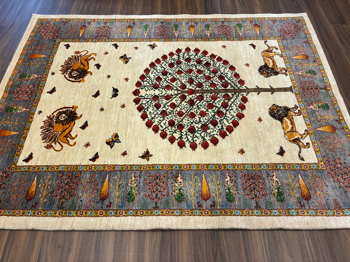 【千葉店】カシュクリギャッベ  200cm x 154cm RJ17224