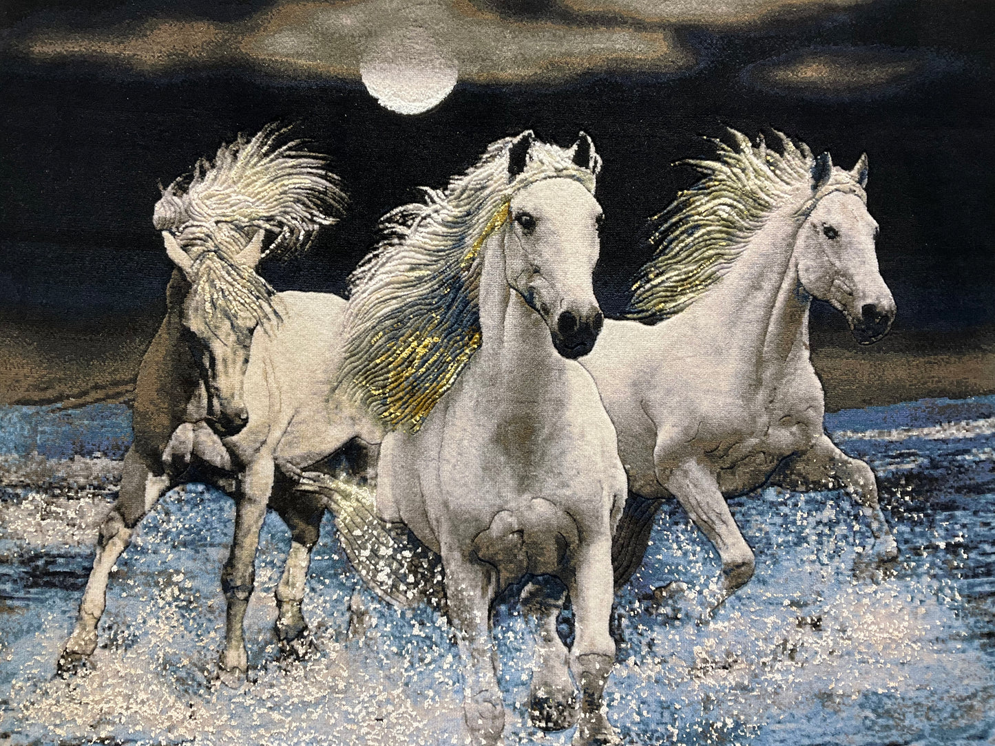 【額装】タブリーズ (3頭の白馬) 98cm x 80cm PS8569