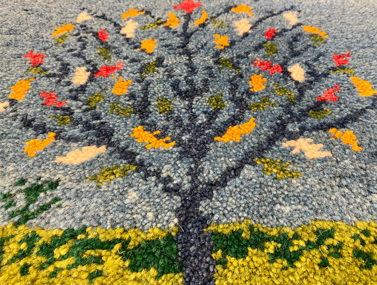 【福岡店】ギャッベ 41cm x 39cm Z3534