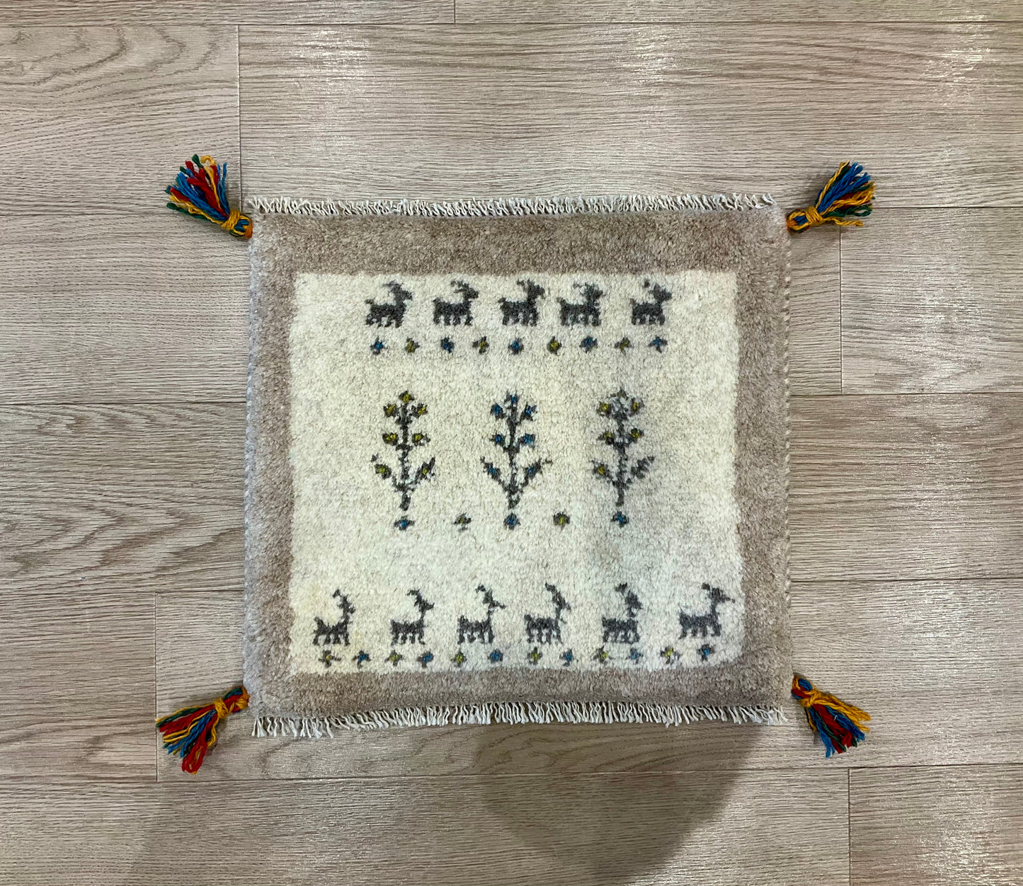 ギャッベ 44cm x 40cm Z1467