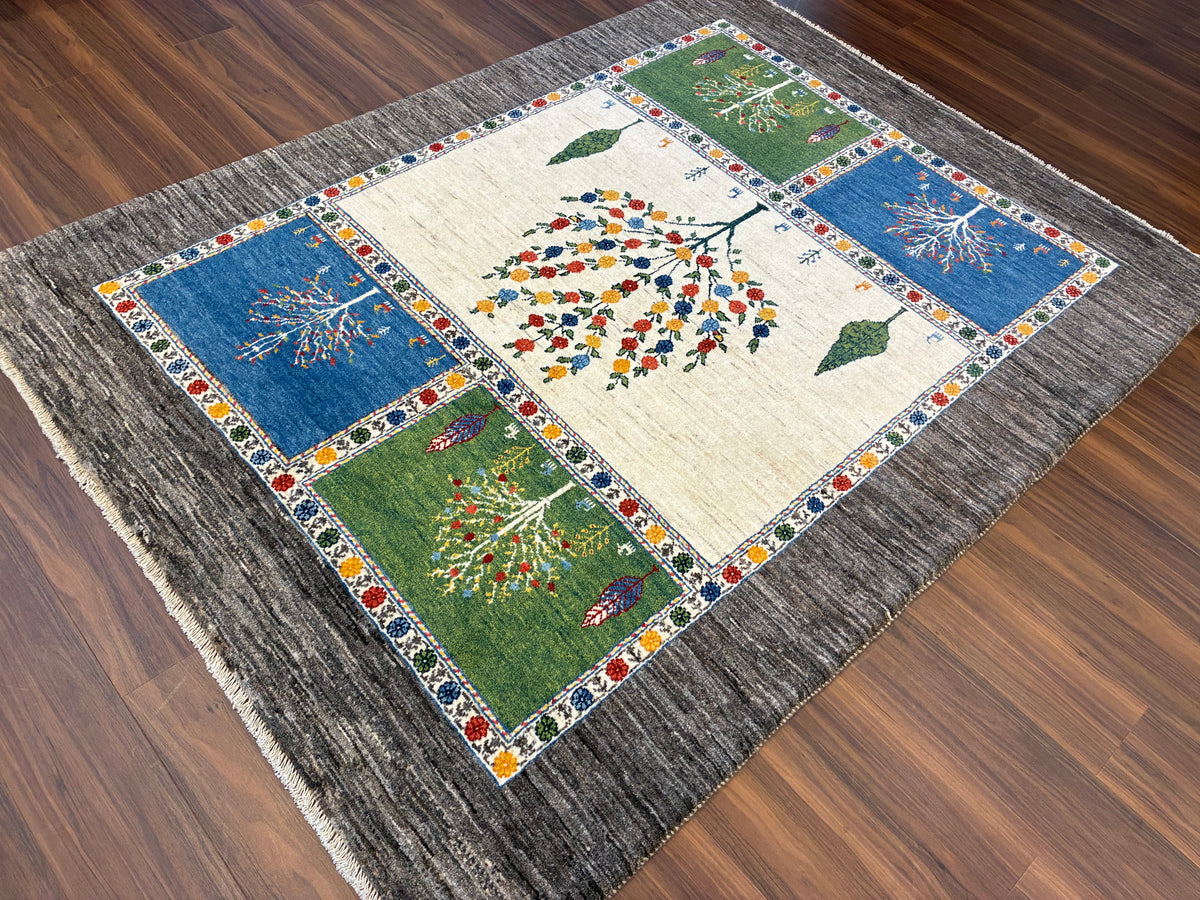 【千葉店】カシュクリギャッベ  200cm x 153cm RJ14429