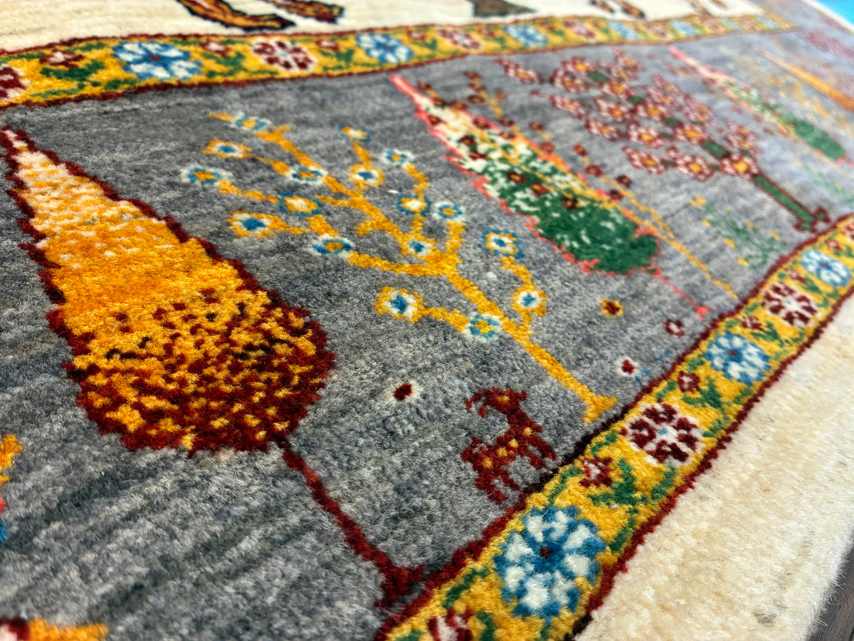 【千葉店】カシュクリギャッベ  200cm x 154cm RJ17224