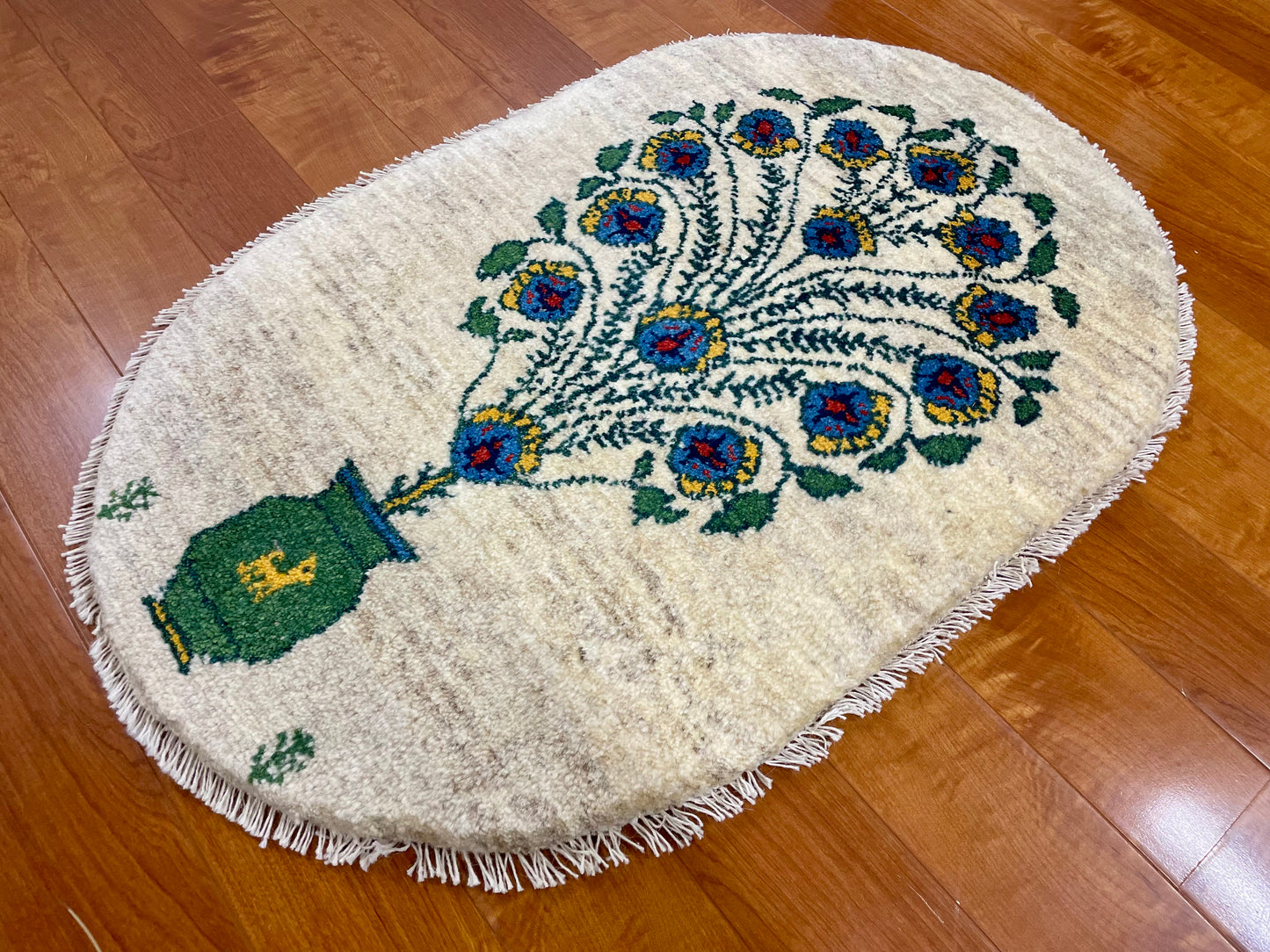 【オンライン限定】ギャッベ 88cm x 58cm (楕円形) RJ12588