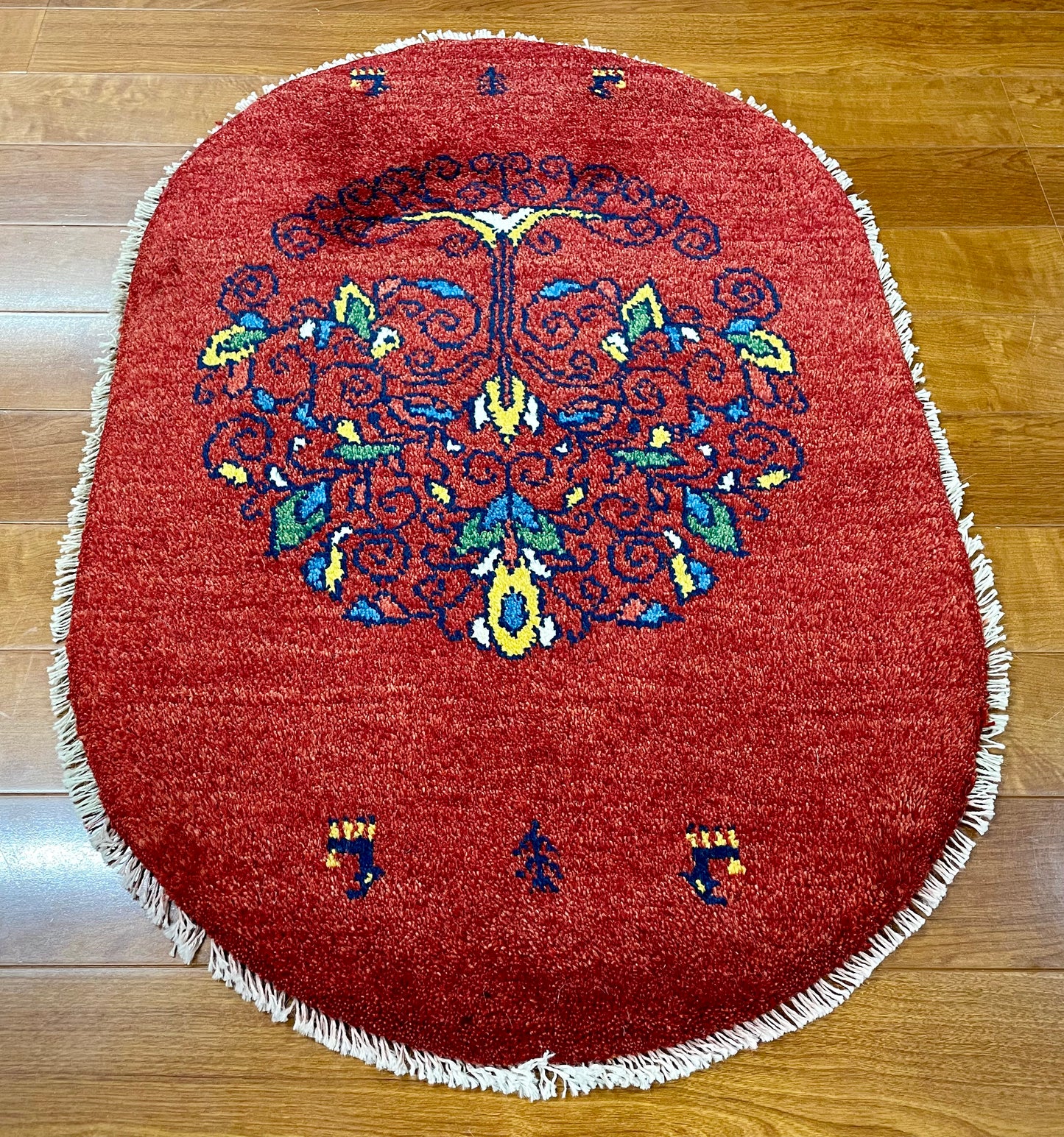 【オンライン限定】ギャッベ 90cm x 60cm (楕円形) RJ12555