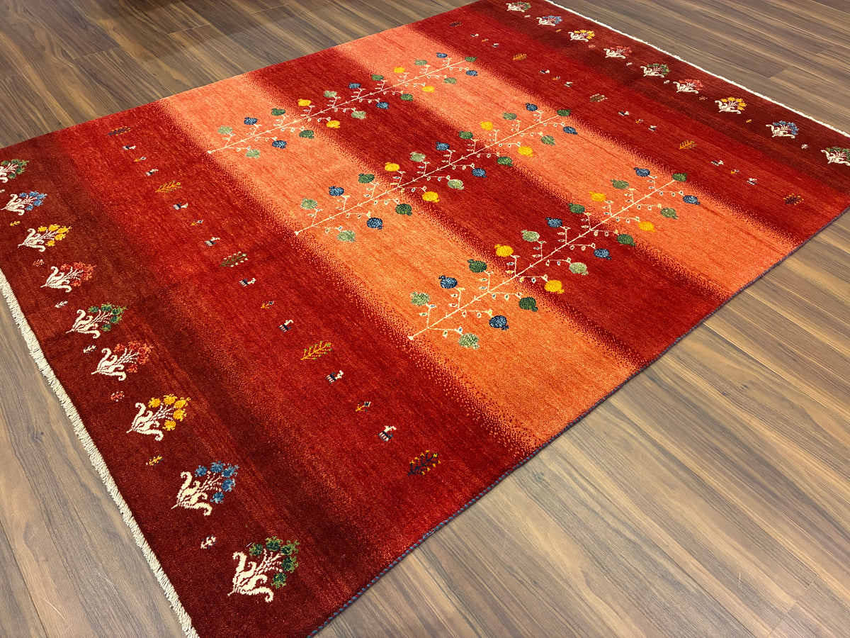 【千葉店】カシュクリギャッベ  200cm x 150cm RJ14442