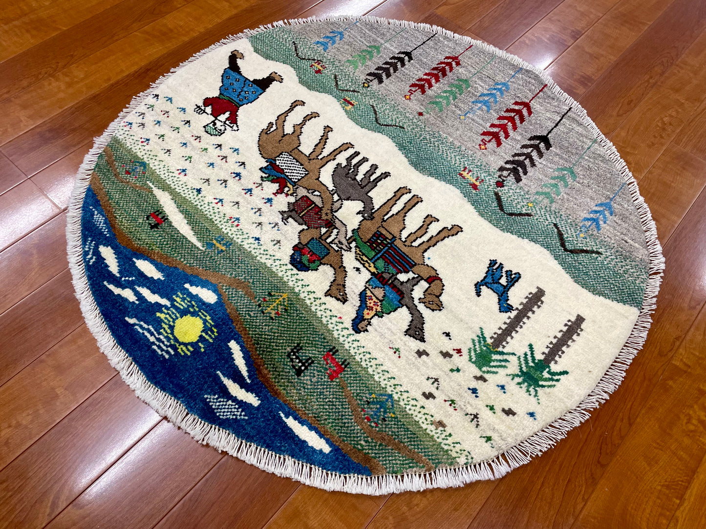 【オンライン限定】ギャッベ アマレバフト Φ100cm RJ8714