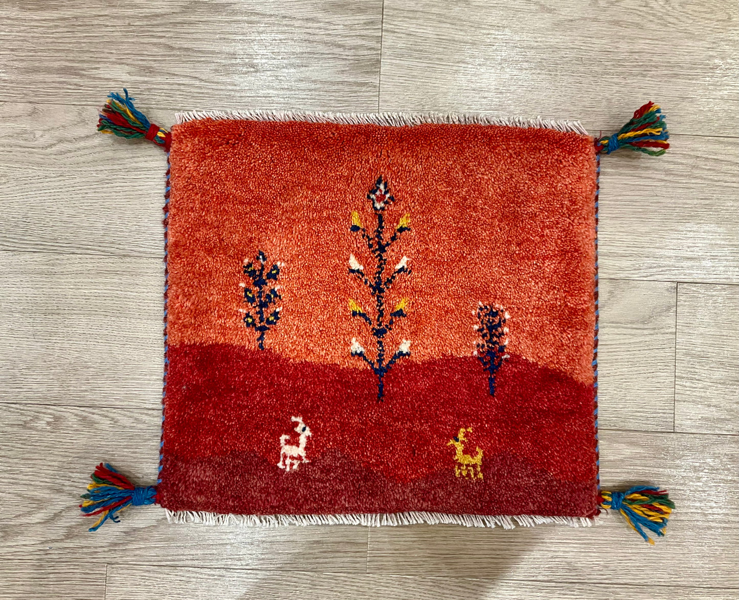 ギャッベ 43cm x 39cm Z690