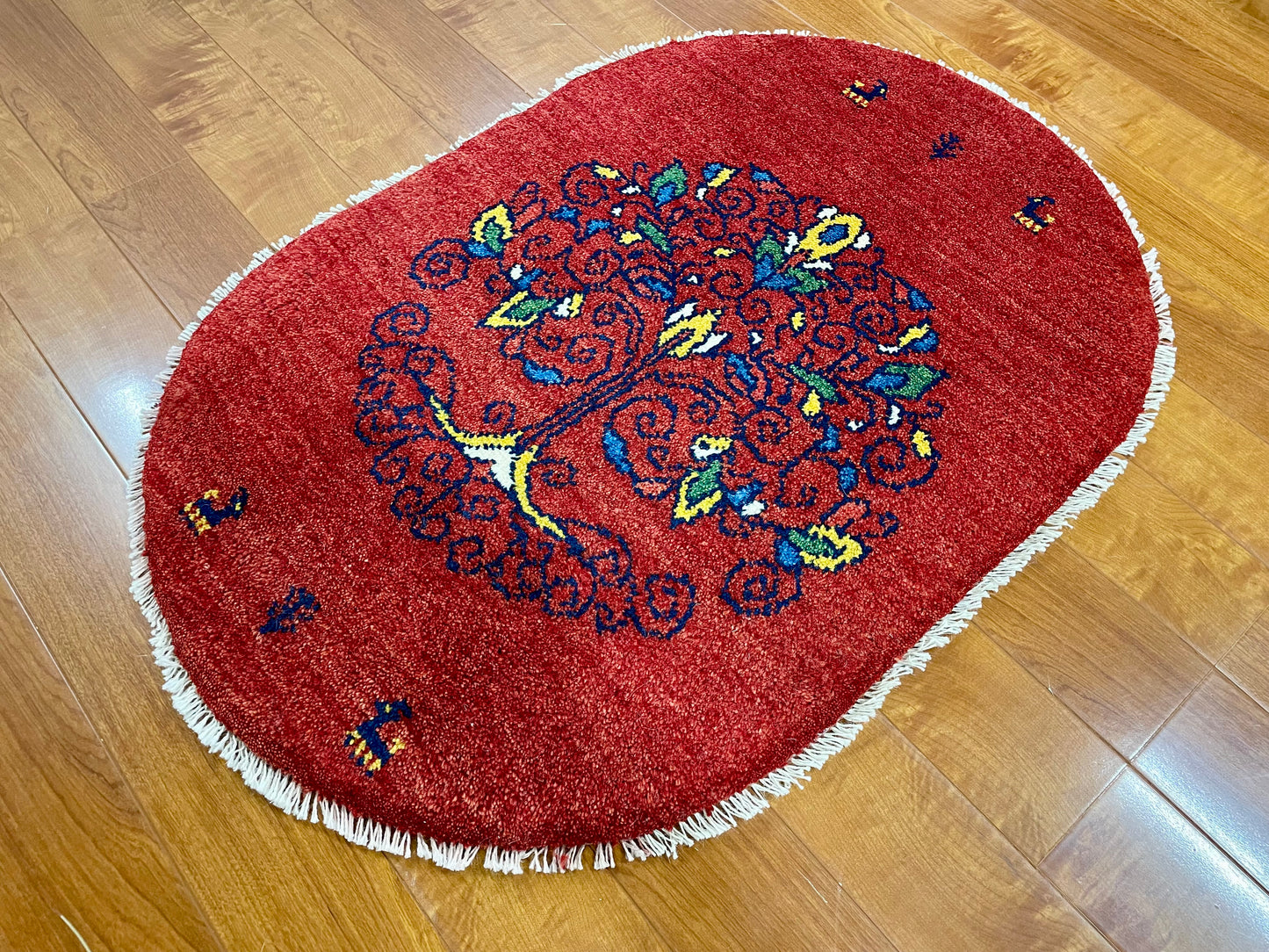 【オンライン限定】ギャッベ 90cm x 60cm (楕円形) RJ12555